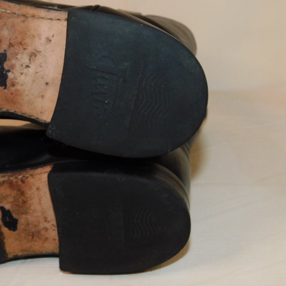 Justin Black Leather Cowboy Western Boots Size 9D - Picture 10 of 10